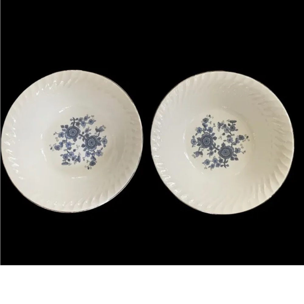 Enoch Wedgwood England Royal Blue Ironstone Soup Cereal Bowls Lot Of 2